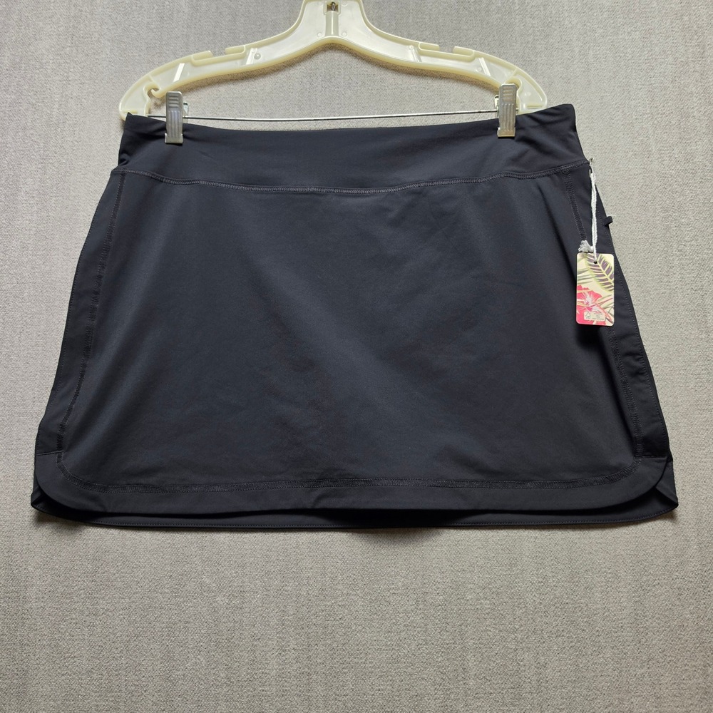 Tommy Bahama Skort Women Large Black Active Tropical Print Everyday Active